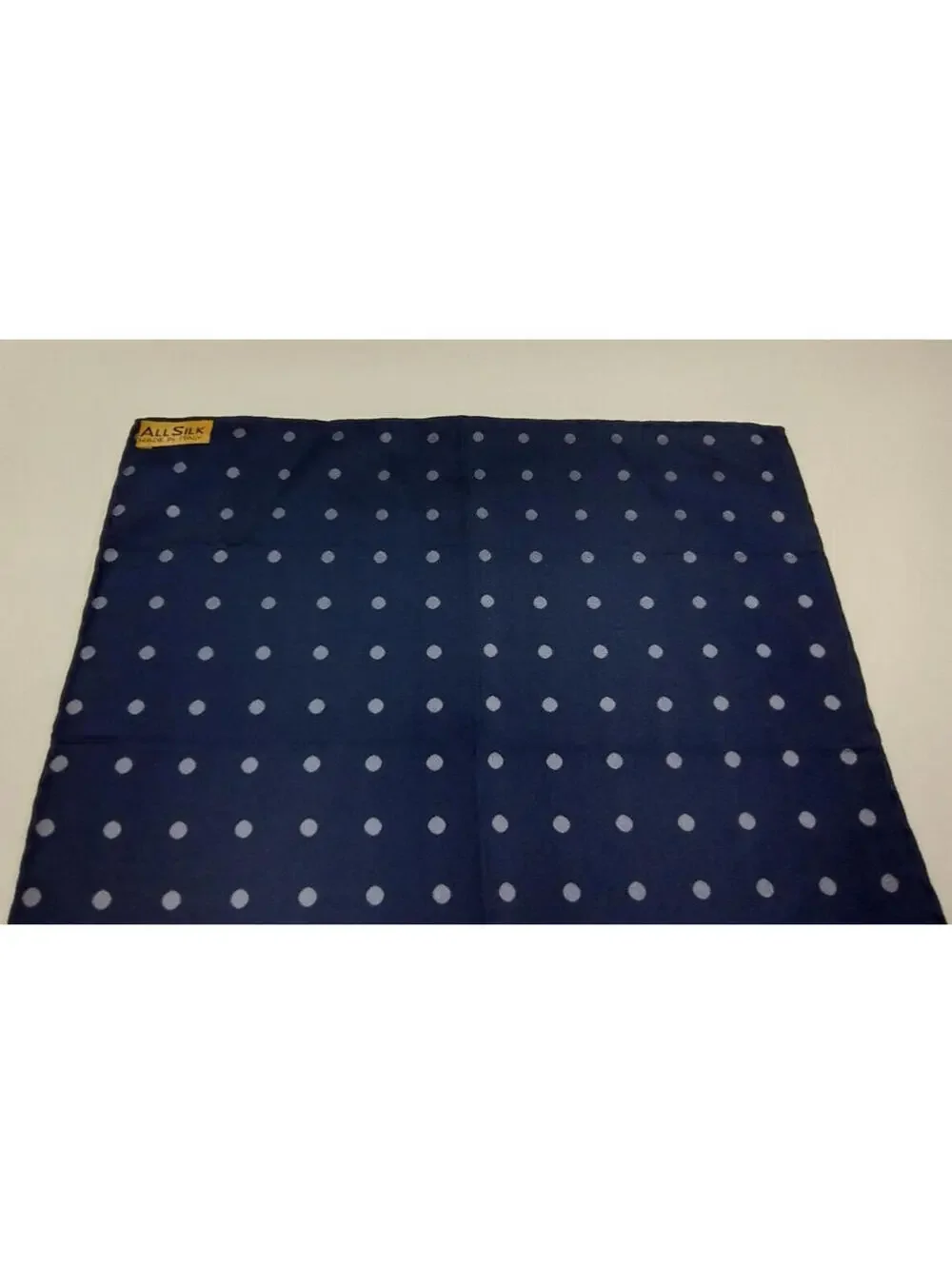 1940s HANKIE Silk Polka Dot ROYAL COLOR Handkerchief MADE IN ITALY Menswear 40s